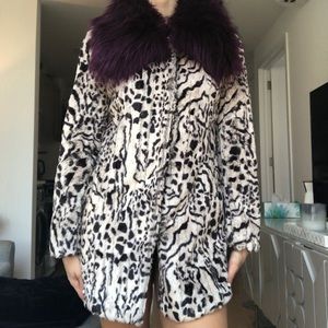 Faux fur leopard print coat!